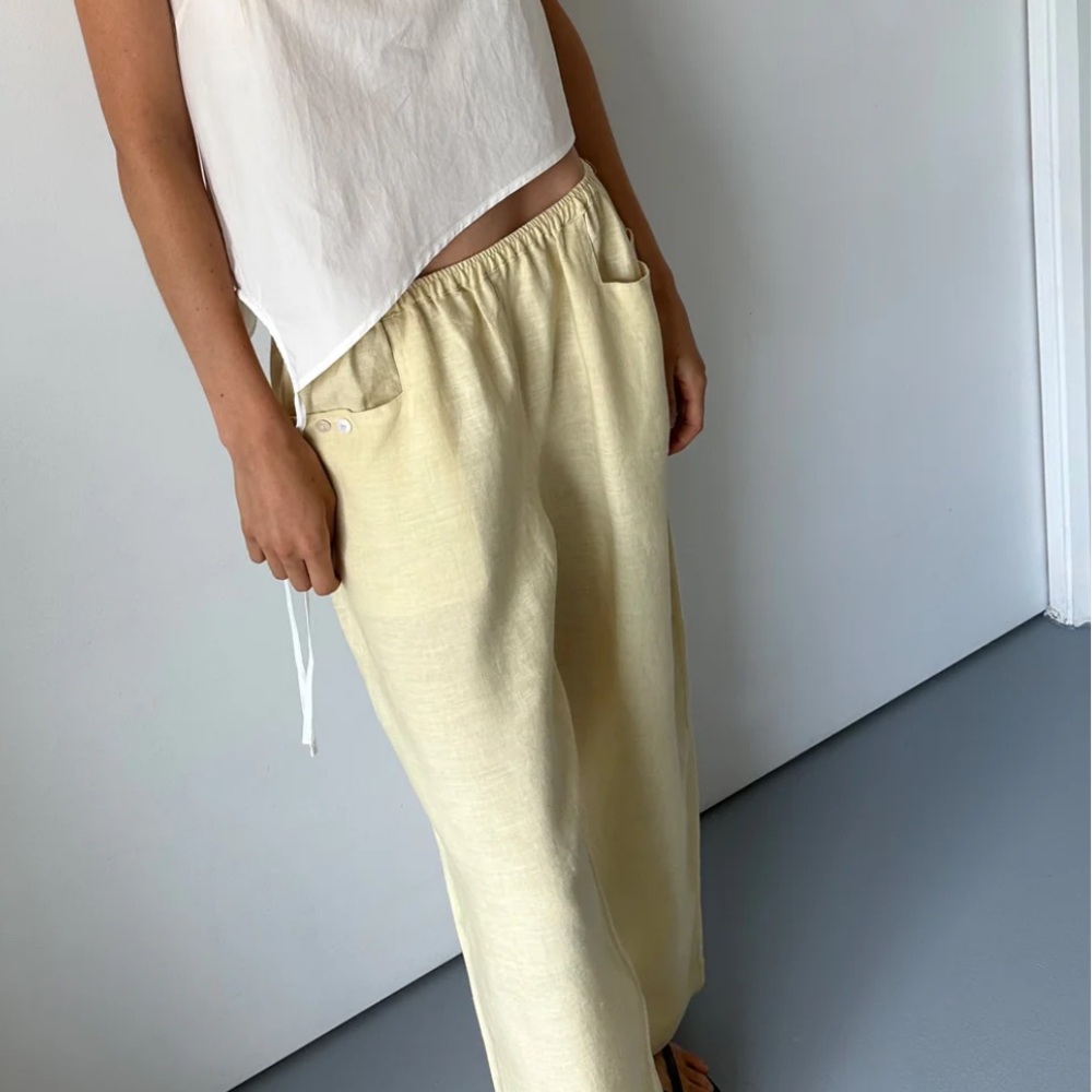 DEJI Studios LINEN SQUARE POCKET PANT